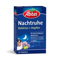 Abtei Nachtruhe Baldrian + Hopfen Packung mit 30 Tabletten